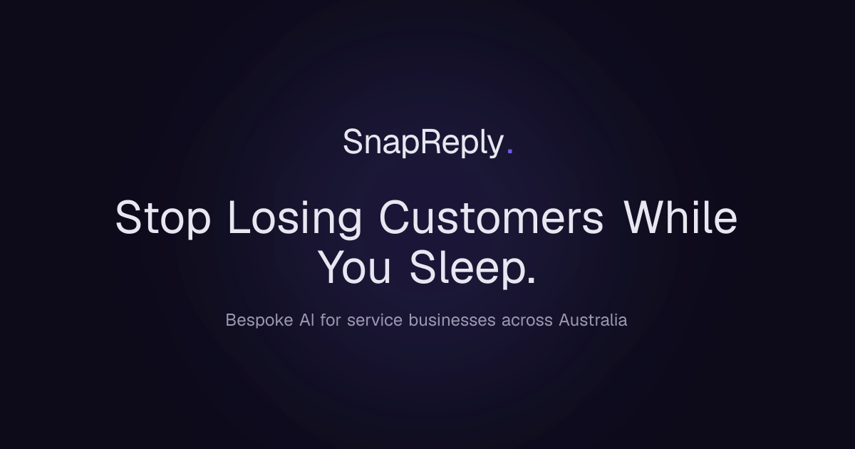 SnapReply | Bespoke AI for Service Businesses